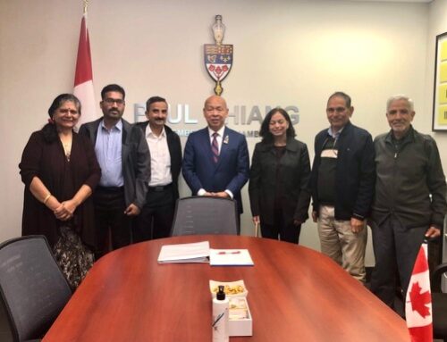 Meeting with MP Paul Chiang with Markham residents about addressing a Hinduphobia